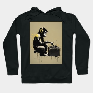 Handsome Illustration of BANKSY DJ Monkey Thinker Hoodie